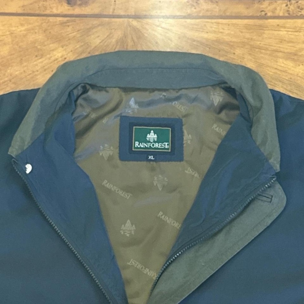RainForest Navy Jacket Olive Collar Men's XL Outdoor Casual Layer - Picture 4 of 8
